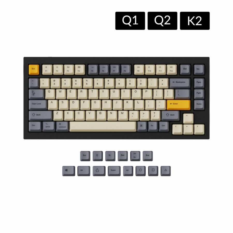 OEM Dye-Sub PBT Keycap Set - Wheat Grey