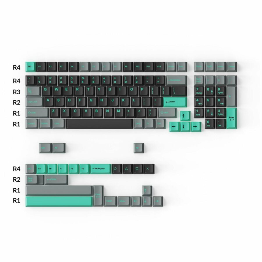 Cherry Profile Double-Shot PBT Full Set Keycaps - Hacker Mint - Image 3