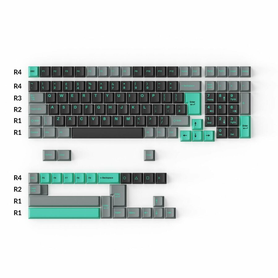 Cherry Profile Double-Shot PBT Full Set Keycaps - Hacker Mint - Image 2