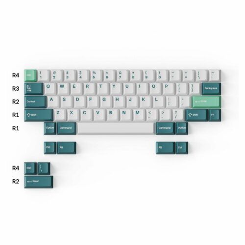 Cherry Profile Double-Shot PBT Full Set Keycaps - White Mint | Keychron