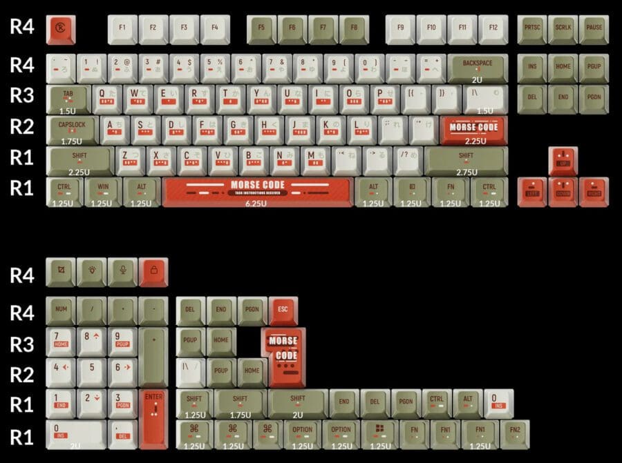 OEM Dye-Sub PBT Keycap Set - Morse Code | Keychron
