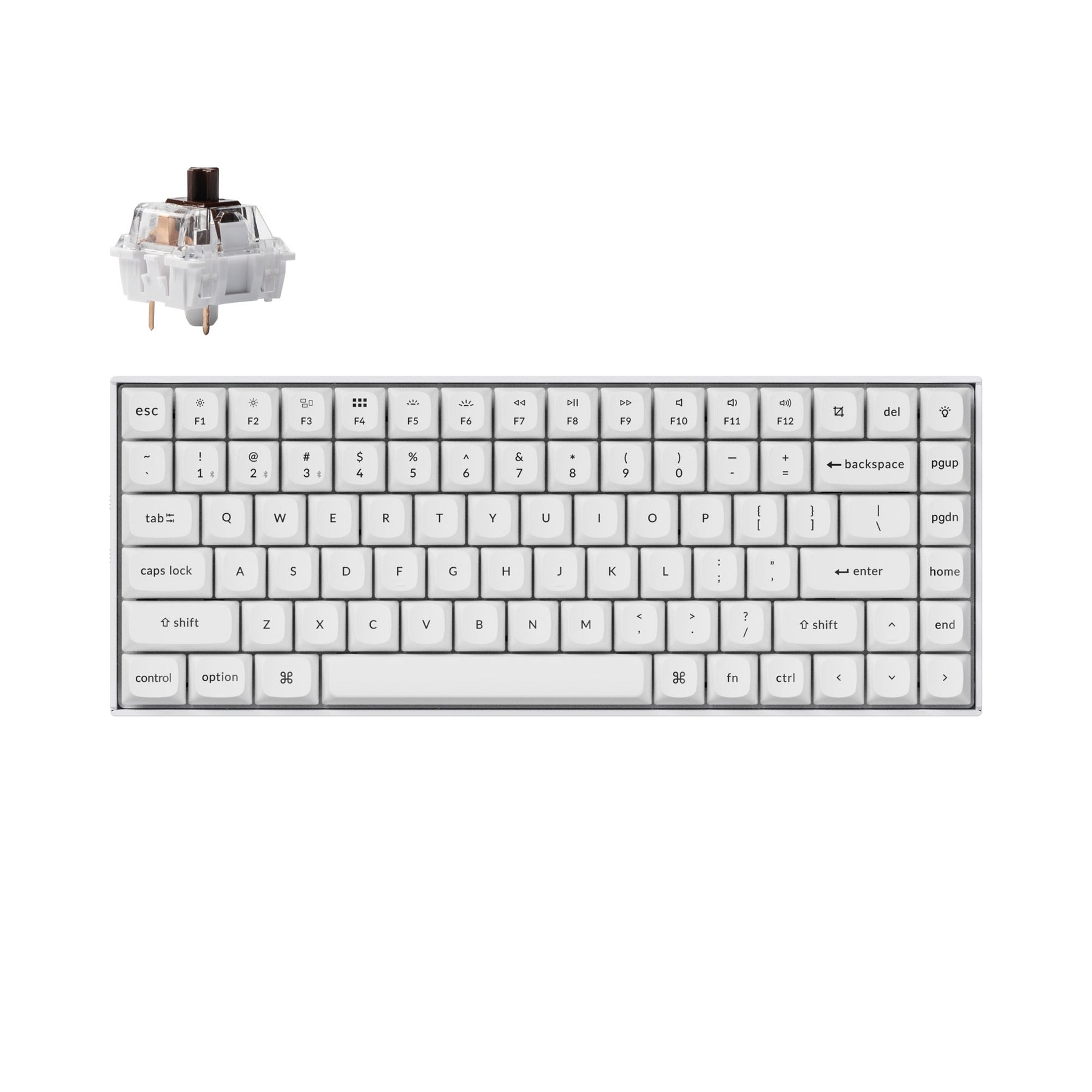 Keychron K2 Pro White QMK/VIA Wireless Mechanical Keyboard