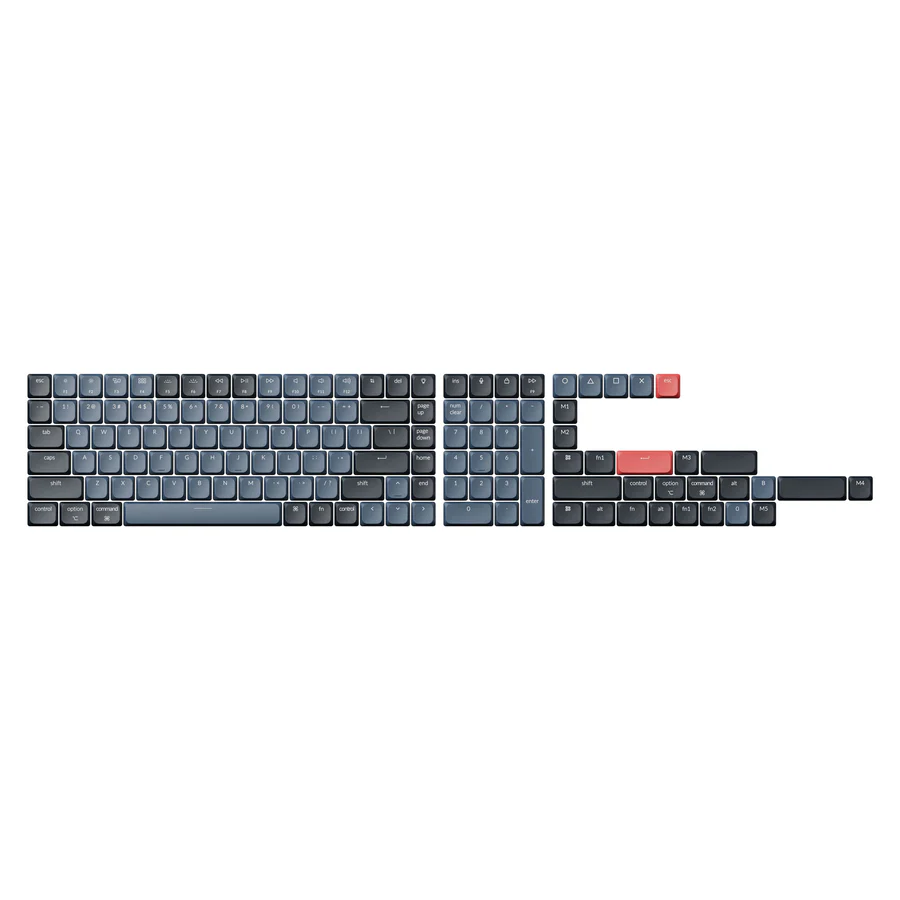 Low-Profile-ABS-LSA-Full-Set-Keycap-Set-Black-and-Grey