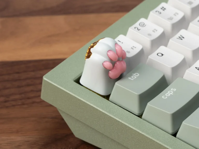 Silicone_Kitty_Paw_Aluminium_Alloy_Artisan_Keycap-White