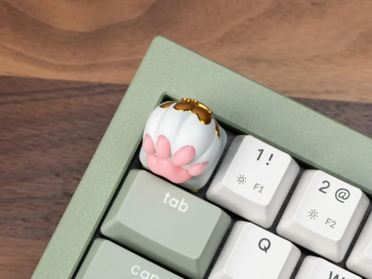 Silicone_Kitty_Paw_Aluminium_Alloy_Artisan_Keycap_White