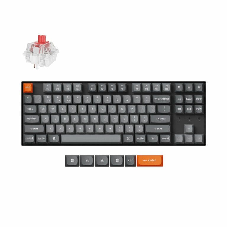 Keychron-K8-Max-QMK-Wireless-Custom-Mechanical-Keyboard-Hot-Swappable-RGB-Backlight-Aluminum-Frame-TKL-Layout-Fully-Assembled-for-Mac-Windows-Linux-Keychron-Super-Red